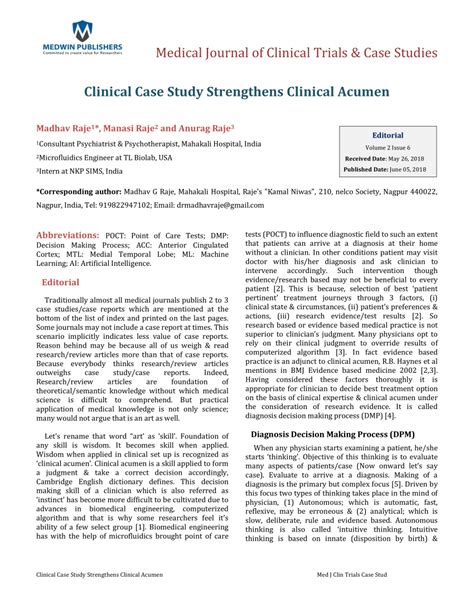 clinical case study journal Doc