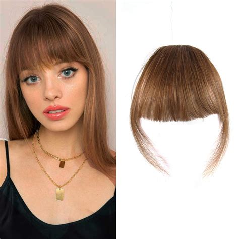 clip in bangs brown