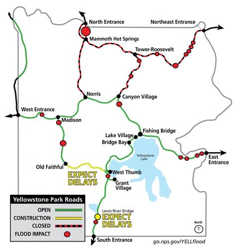 closed roads in yellowstone