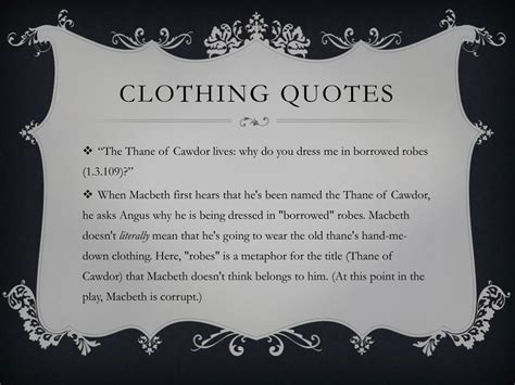 clothing quotes for macbeth