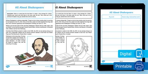 cloze activity with shakespeare PDF