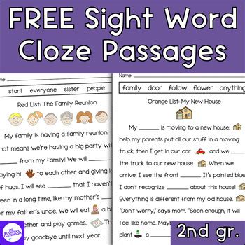 cloze passages for 2nd grade Doc