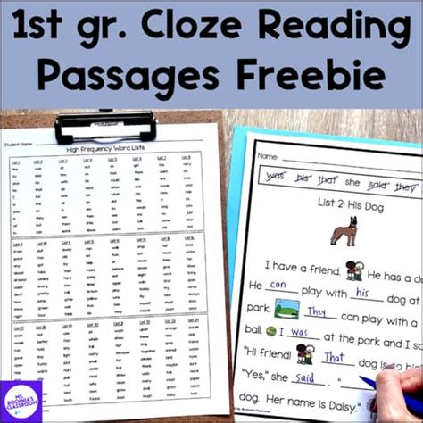 cloze passages for first grade Doc