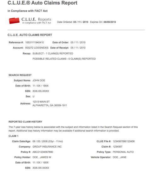 clue insurance report