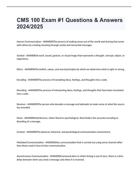 cms 100 exam study guide Epub