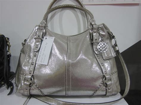 coach handbag silver