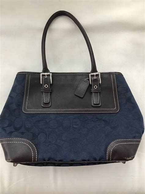 coach navy blue handbag