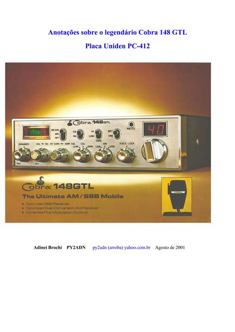 cobra 148 gtl manual portugues PDF