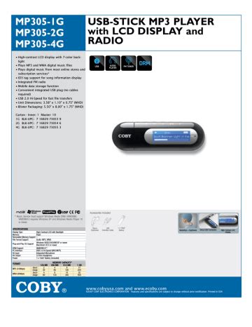 coby mp305 4g manual Reader