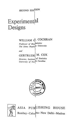 cochran and cox 1965 experimental design Doc