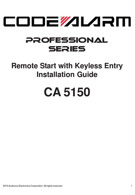 code alarm 5150 installation manual Doc