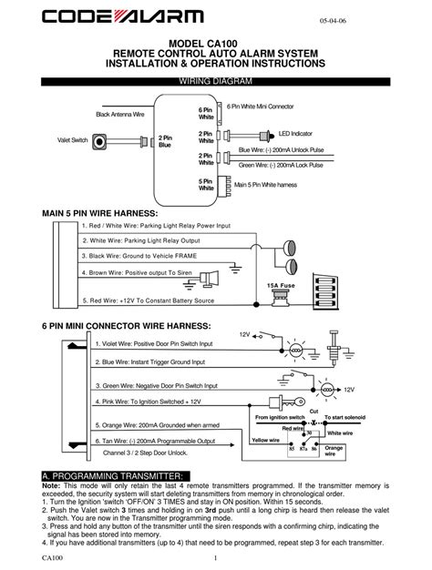 code alarm ca1051 installation manual Reader