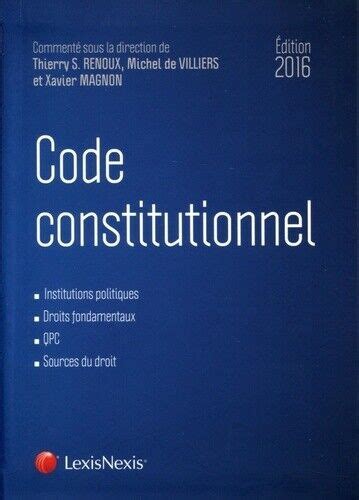 code constitutionnel 2016 thierry renoux PDF