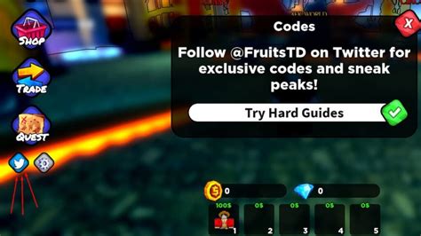 codes for fruit tower defense