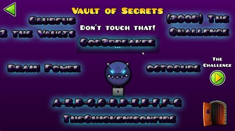 codes for geometry dash vault of secrets