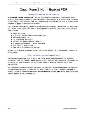 cogat form 6 norm booklet Doc