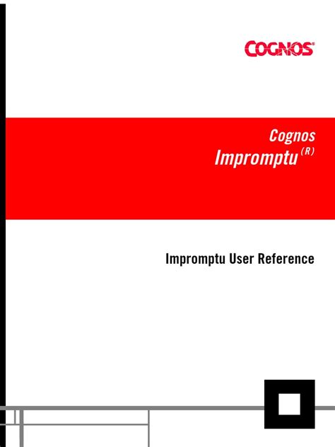 cognos impromptu user guide Kindle Editon
