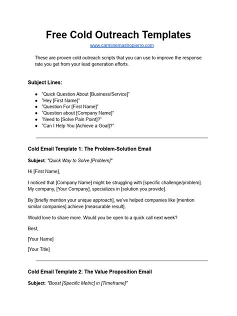 Cold Outreach Templates