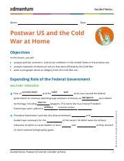 cold war at home guided Reader
