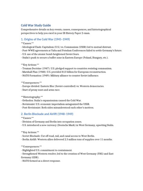 cold war study guide quiz Kindle Editon