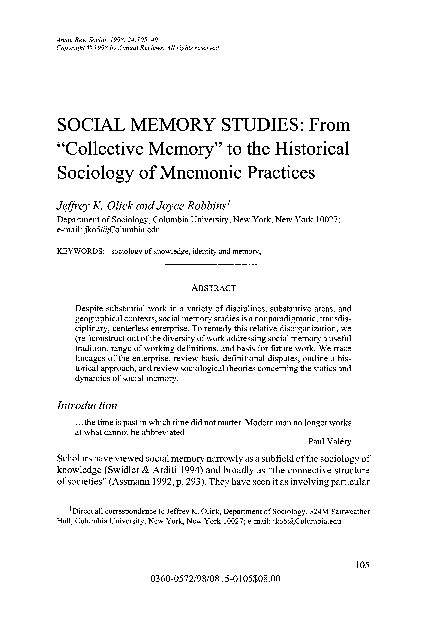 collective memories studies european sociology Kindle Editon