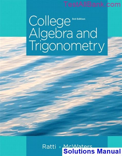 college algebra and trigonometry 3rd edition PDF