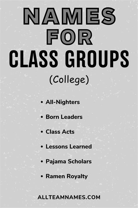 college class names