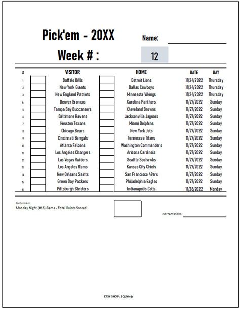 college pick em template excel PDF
