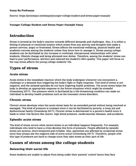 college stress term paper Epub