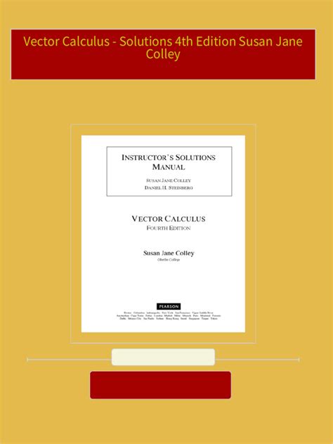 colley vector calculus solutions pdf Ebook Kindle Editon