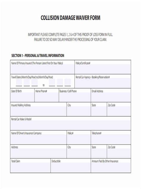 collision damage waiver enterprise