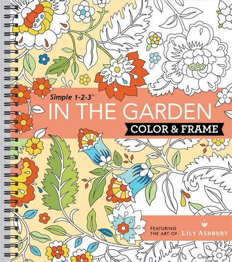 color frame coloring book in garden PDF