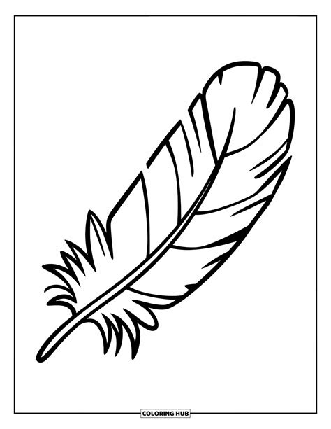 coloring page of a feather PDF