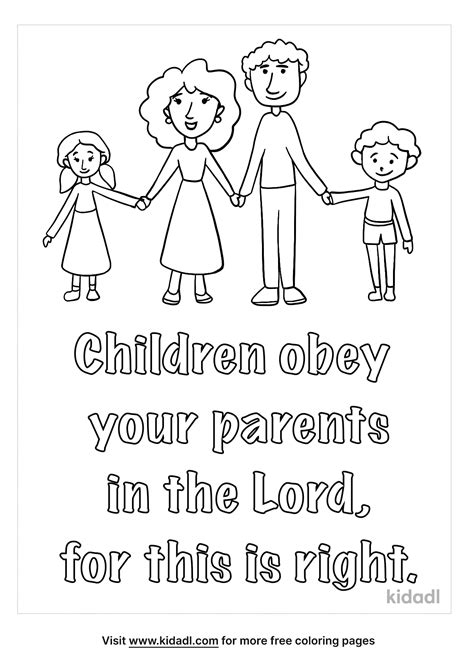coloring pages printables of obey your parents Ebook Kindle Editon