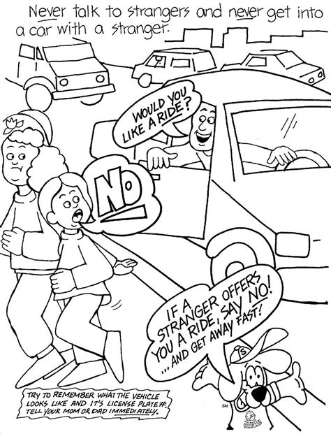 coloring pages stranger danger PDF