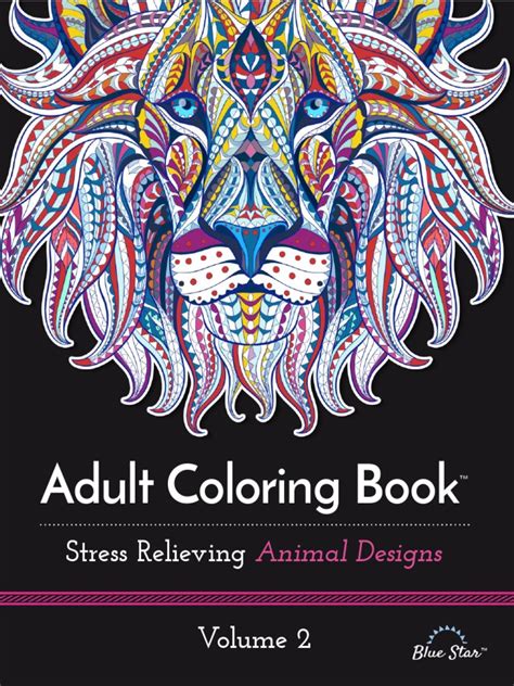 coloring stress relieving animal pattern PDF
