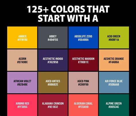 colors that start with a