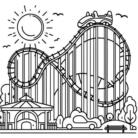 colossal roller coaster coloring pages PDF