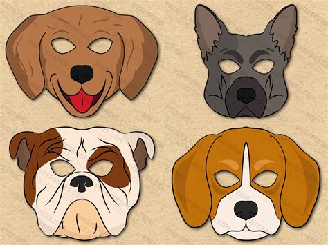 colouring in dog mask Doc