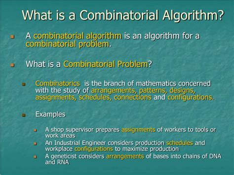 combinatorial algorithms combinatorial algorithms PDF