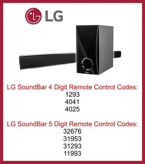 comcast remote codes lg sound bar PDF