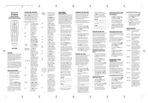 comcast remote manual pdf Kindle Editon