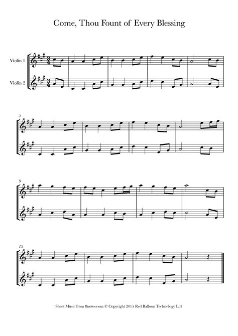 come thou fount violin and piano duet Ebook Reader