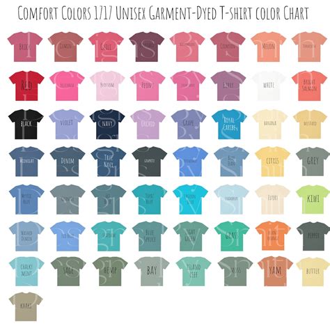 comfort colors shirt colors