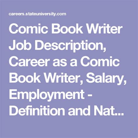 comic book writer jobs Reader