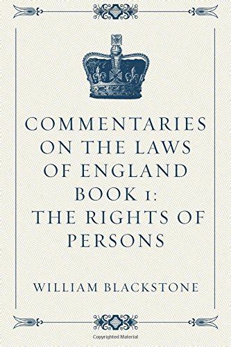 commentaries laws england book persons PDF