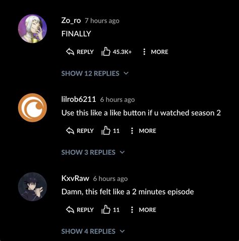 comments missing on crunchyroll