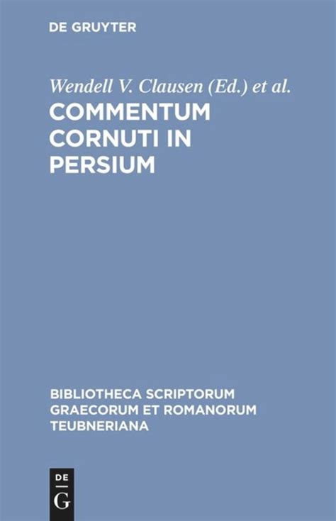 commentum cornuti in persium commentum cornuti in persium Kindle Editon