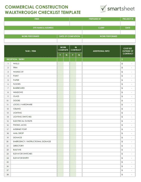 Commercial Building Walkthrough Checklist