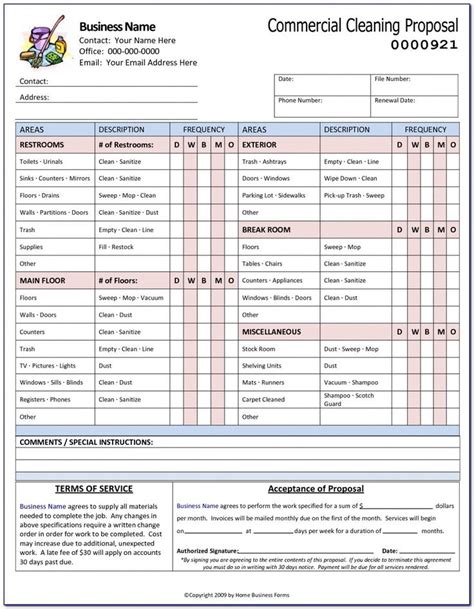 commercial cleaning bid forms Epub